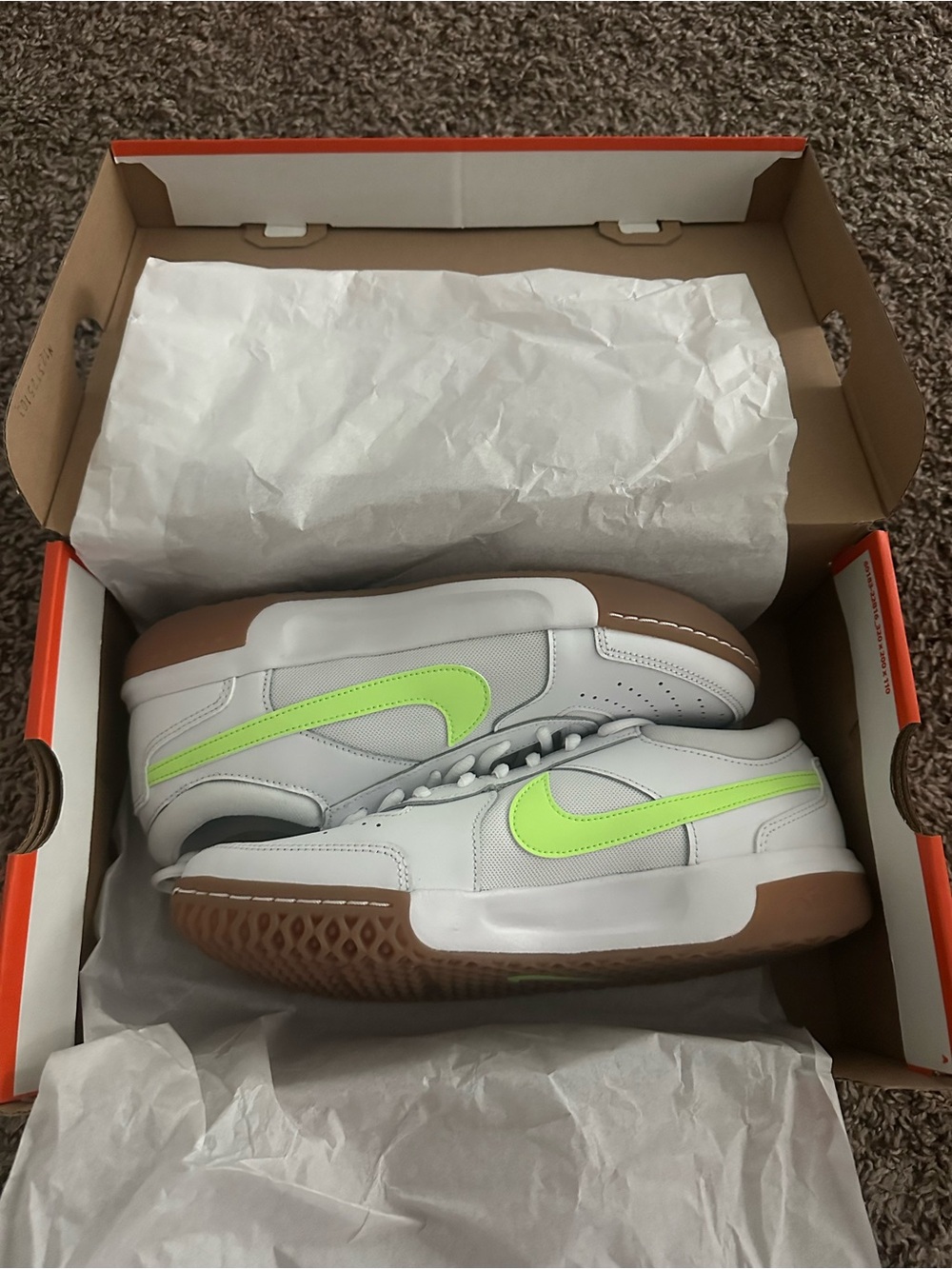 Women Nike Court Air Zoom Lite 3 White Green Leather Sneakers Pickleball Tennis